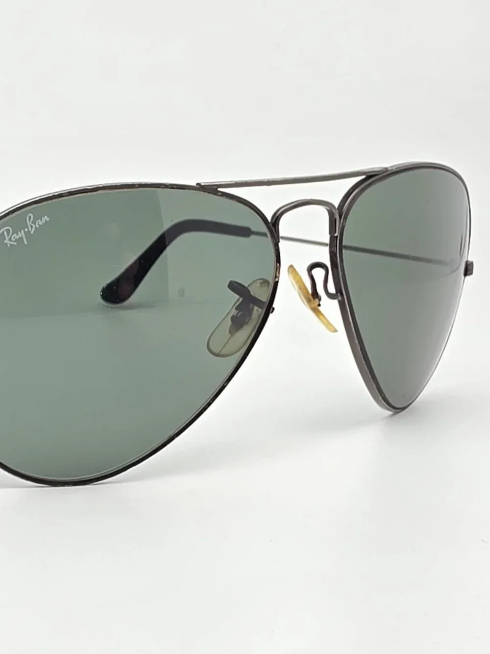 Ray-Ban B&L L2823 Black Chrome G-15 Green Glass Lens Aviator Sunglasses w/ Case